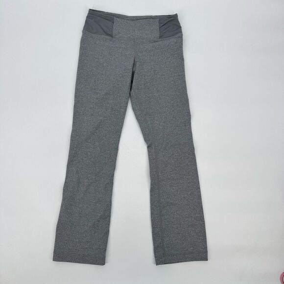 Lululemon Mudra‎ Pants Ruched Waist Yoga Leggings Heather Blurred Sz 4 - Picture 2 of 7